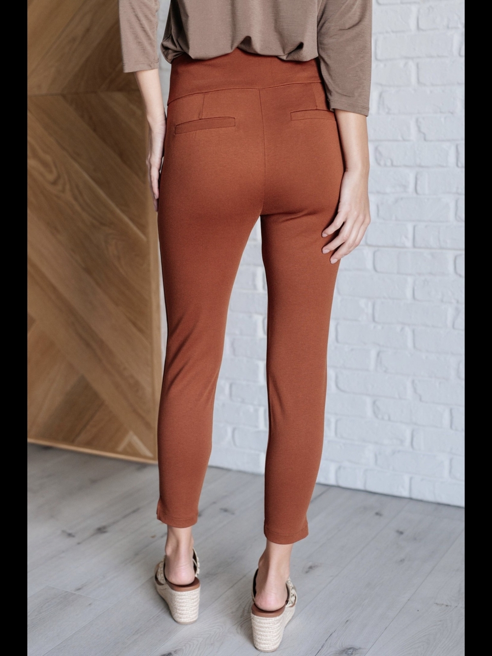 New Dear Scarlett Rust Magic High Waist Skinny Pants Size XL - Picture 6 of 15